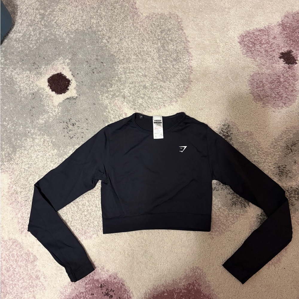 gymshark black long sleeve seamless top size S